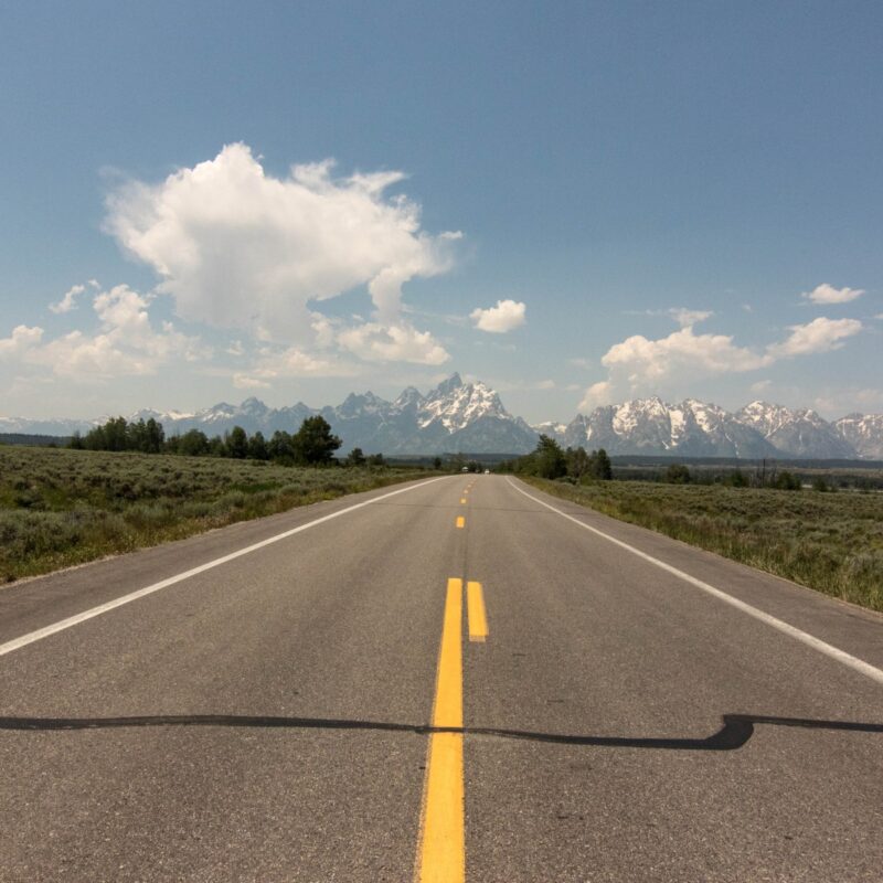 Approaching the Tetons