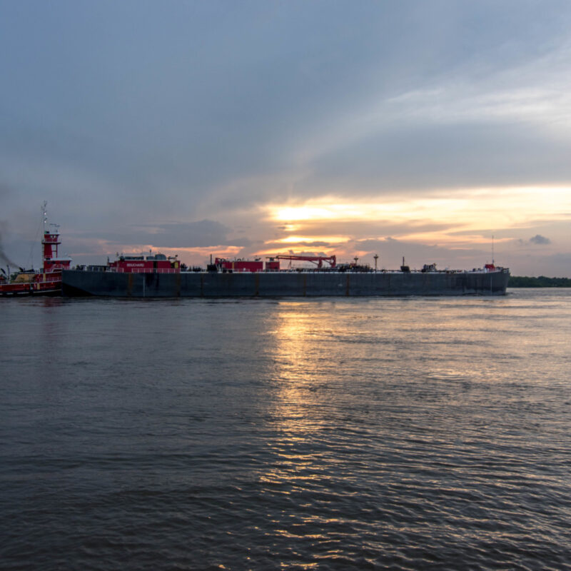 Barge on the Mississippi