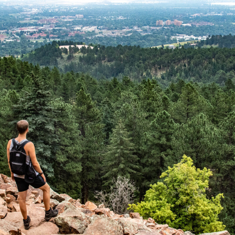 Boys Hiking in the Flatirons
