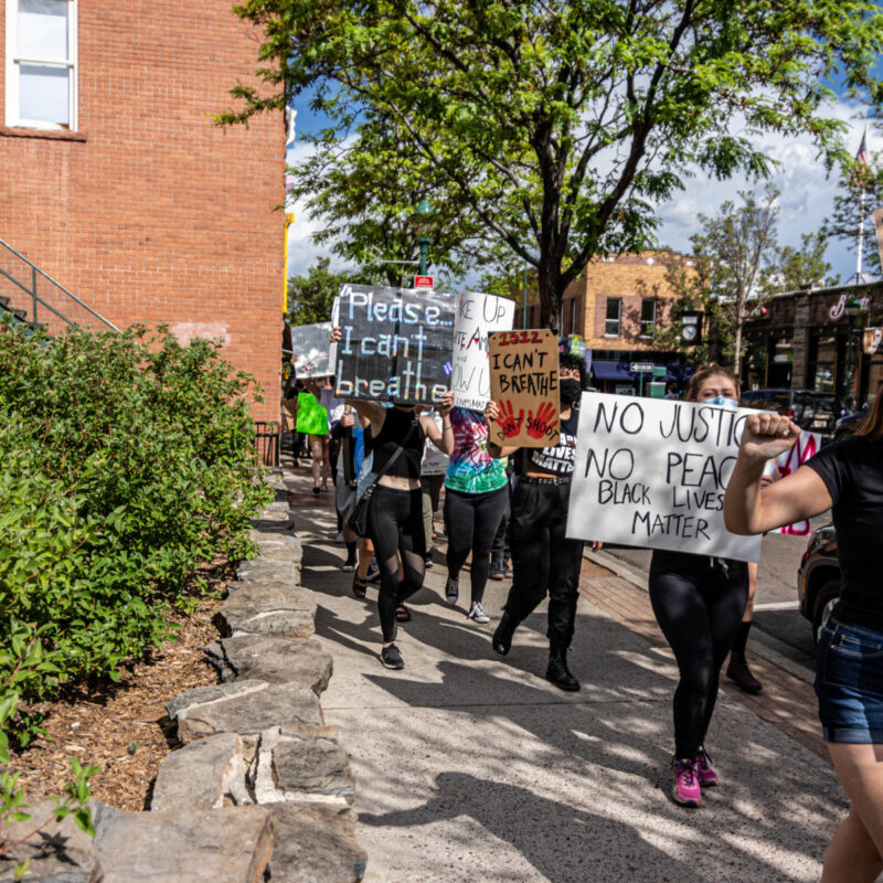 Protest Moves Downtown