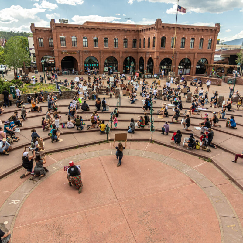 Protest Moves Downtown