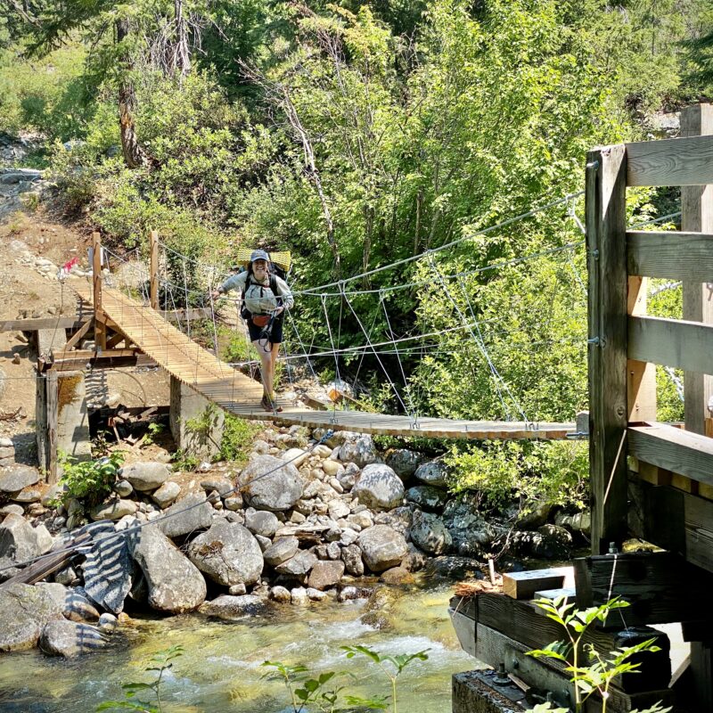 Meg Suspension Crossing the North Fork