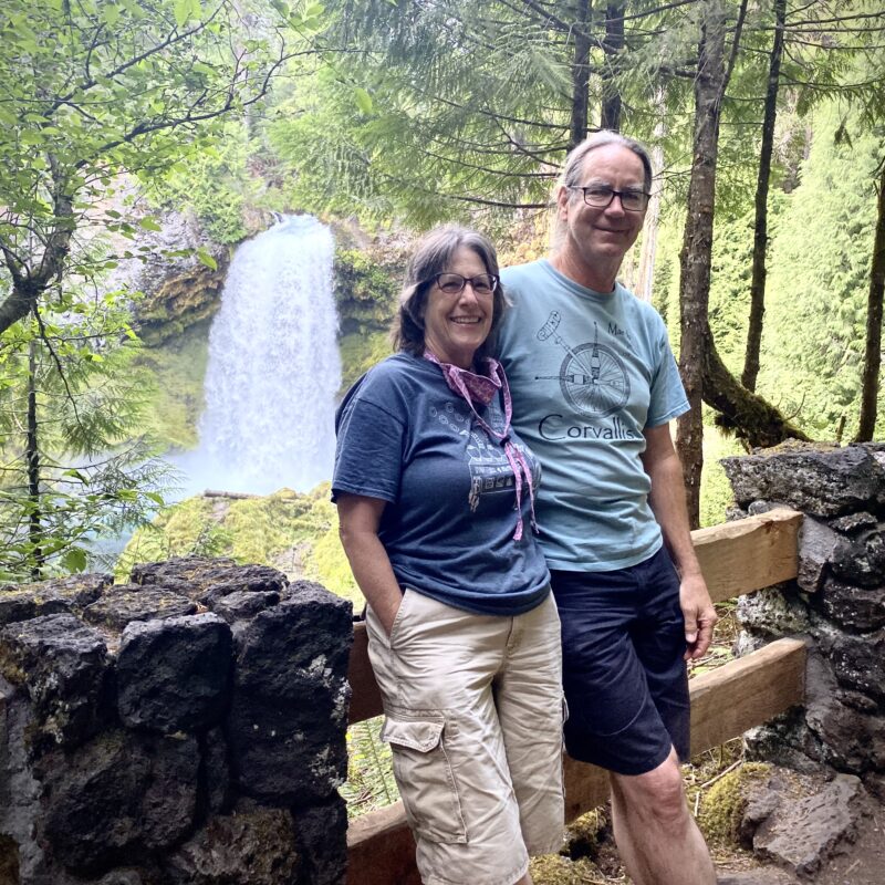 Sarah and Dave at Sahalie Falls