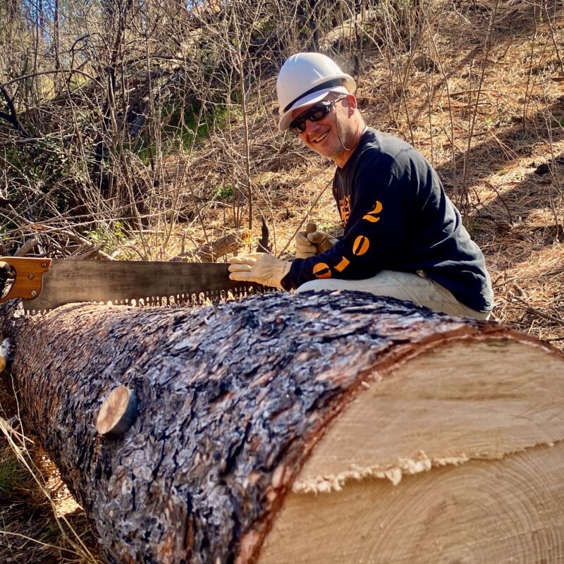Dennis Sawing Trail Debris