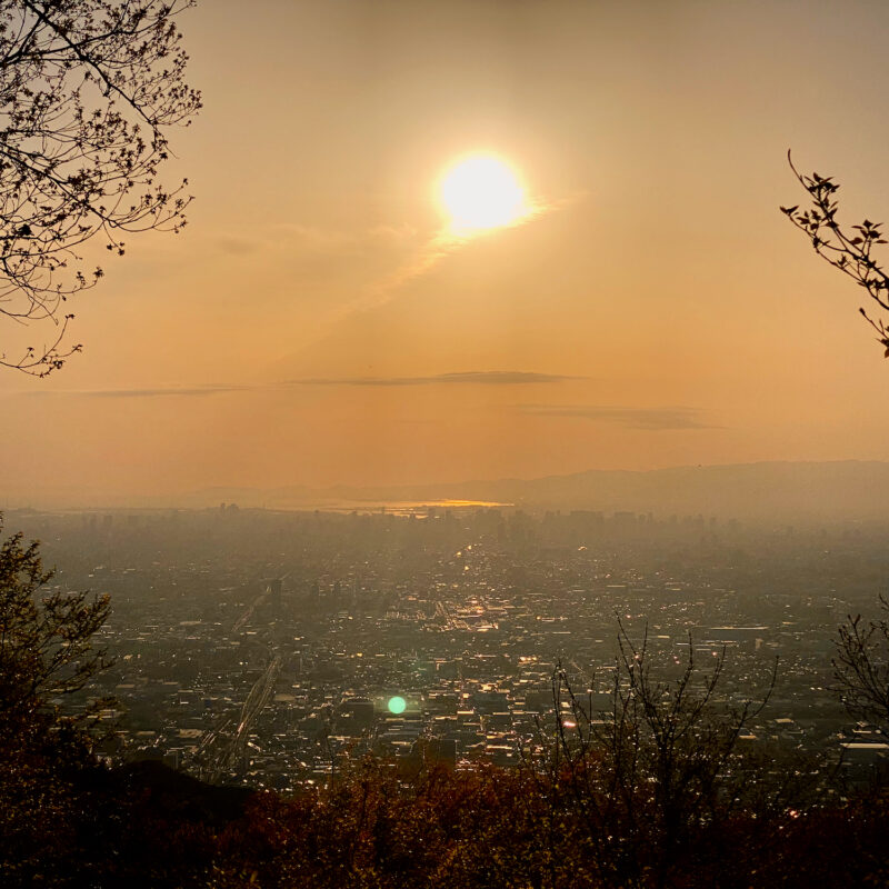 Osaka from the Nara Mountains