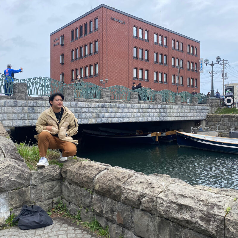 Posing at the Otaru Canals