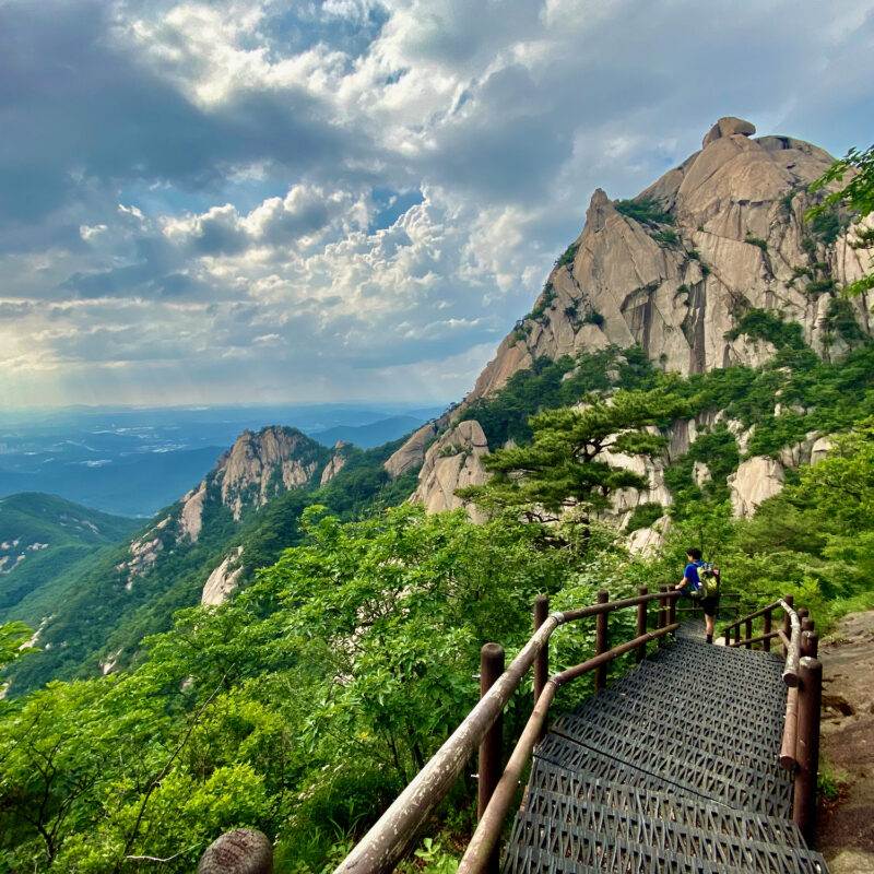 Stretching Near Baegundae Peak
