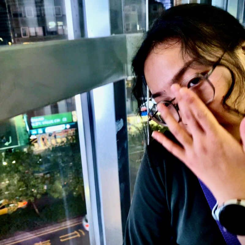 Ellen on the Elevator