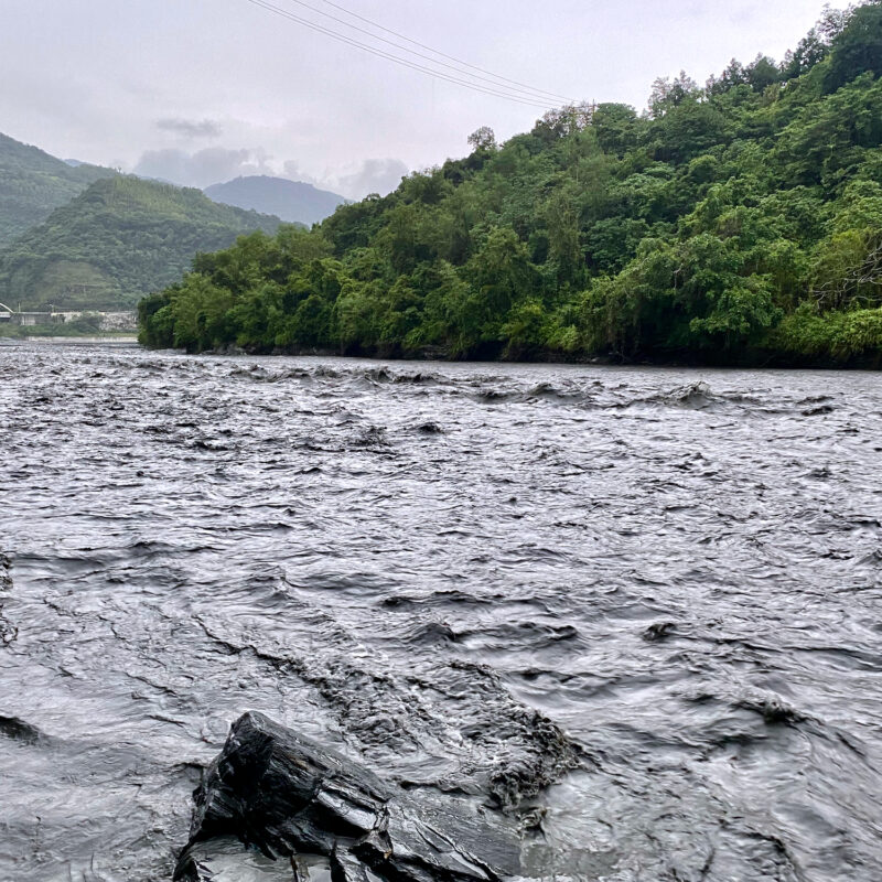 Hard Flowing River at Baiqiao Hot Springs