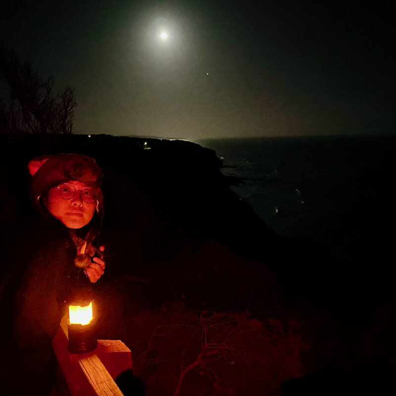 Night Vibes Near a Dusk Moon