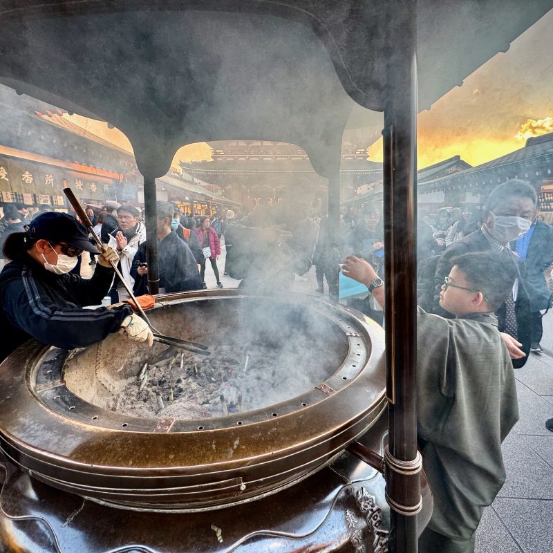 Stirring the Incense at Sensō-ji