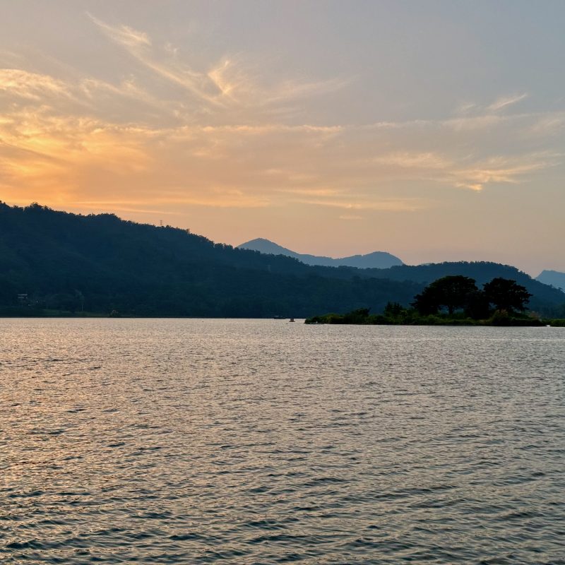 Dusk at the Center of the Lake