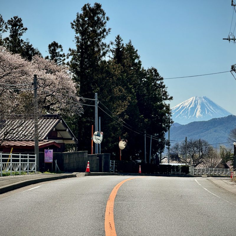 A First Glimpse of Fuji on Bicycle