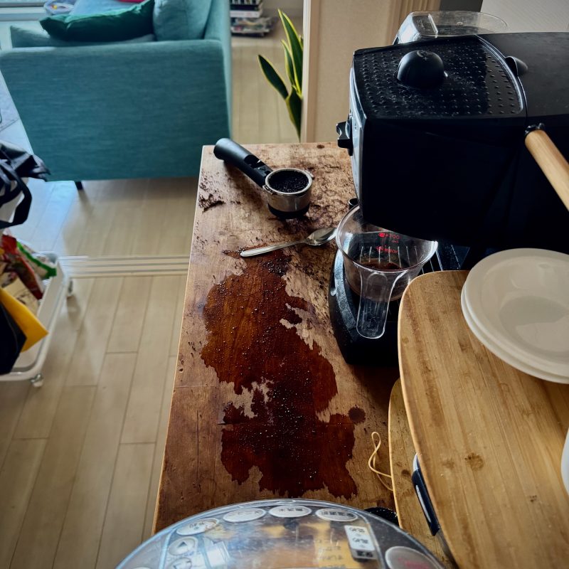Catching Spilled Coffee in the Light